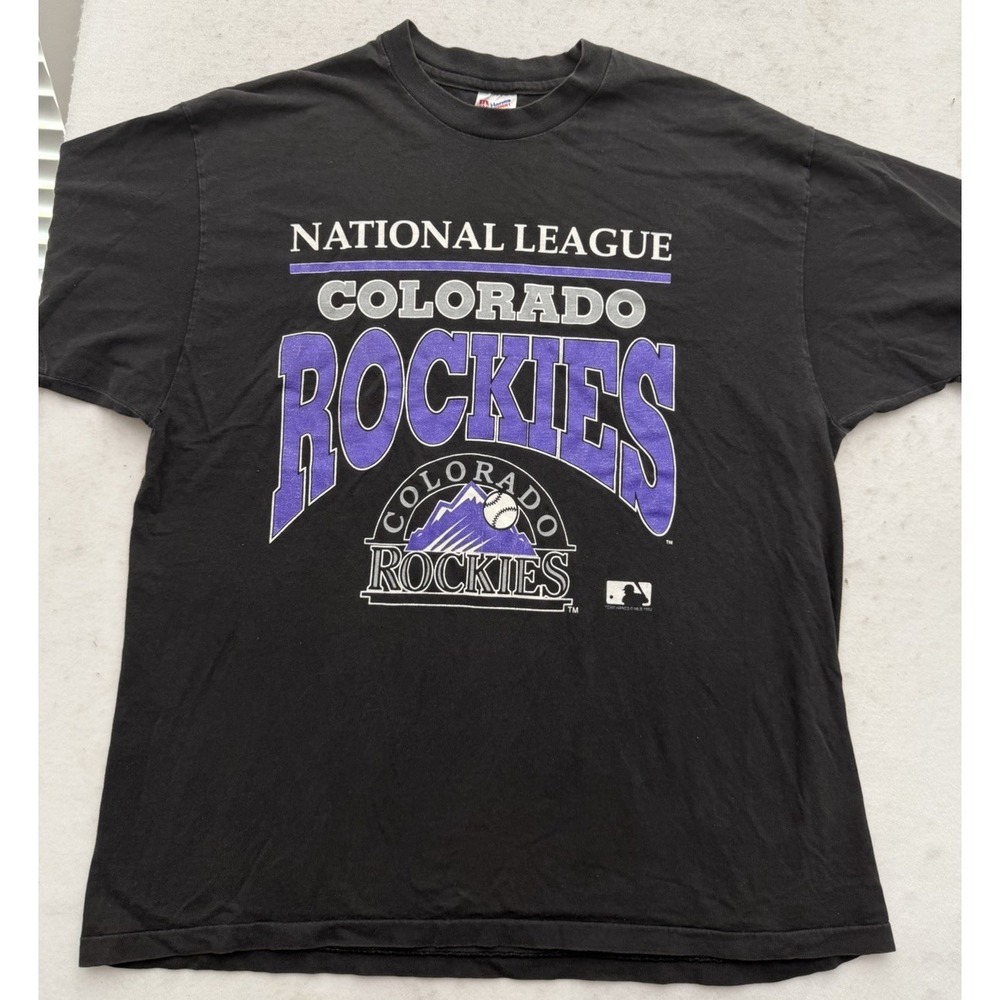 Vintage Colorado Rockies Shirt Mens 2XL Hanes Heavyweight SS Made USA 90s RARE